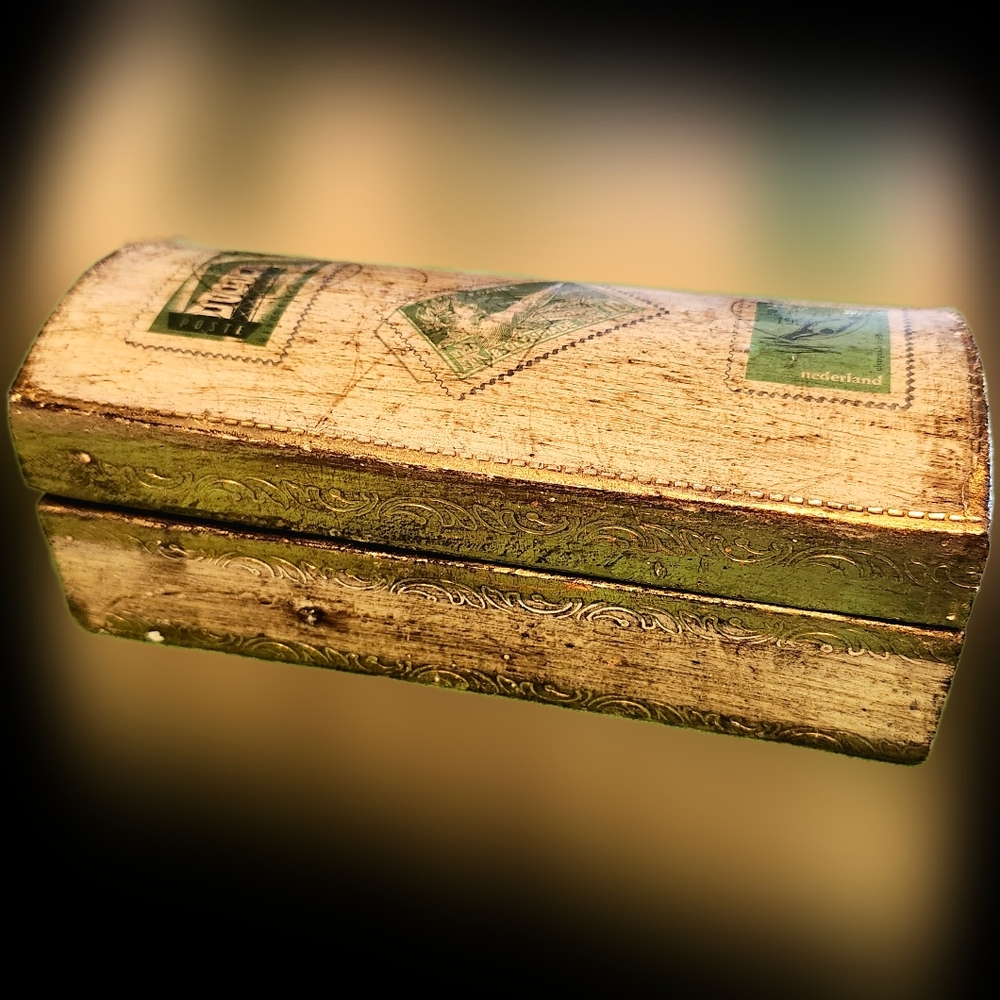 Vintage Fomerz Italian Florentine Wooden Stamp Box